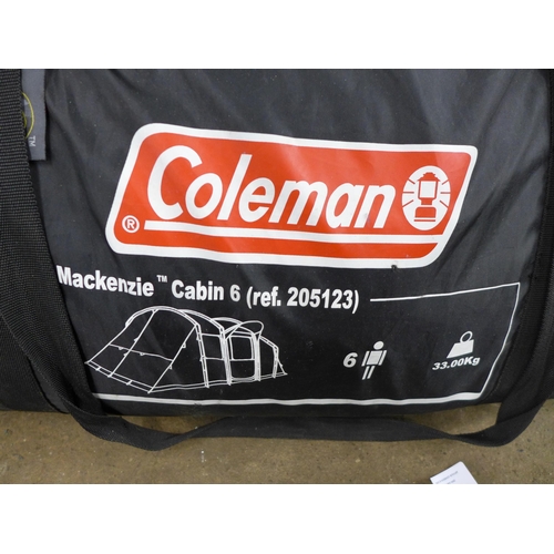 2288 - A Coleman side canopy for Mackenzie cabin 205082 and a Coleman Mackenzie cabin 6 tent