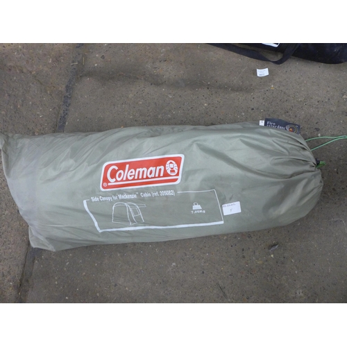 2288 - A Coleman side canopy for Mackenzie cabin 205082 and a Coleman Mackenzie cabin 6 tent