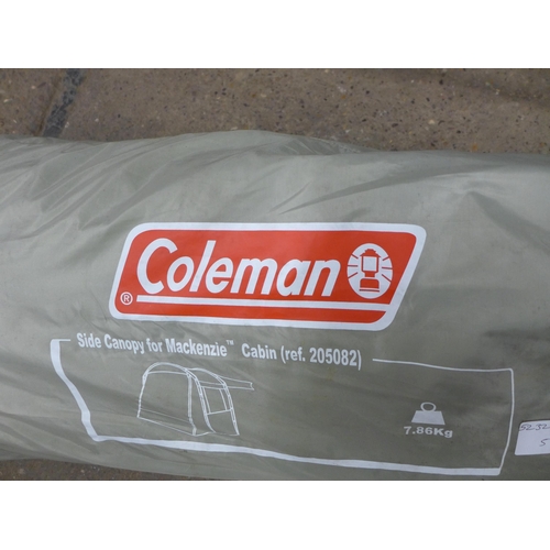 2288 - A Coleman side canopy for Mackenzie cabin 205082 and a Coleman Mackenzie cabin 6 tent