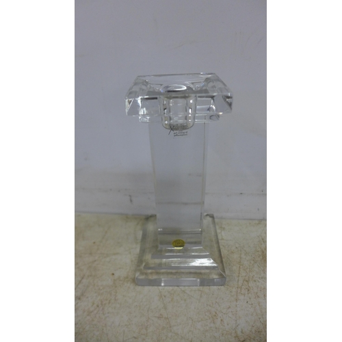 2097 - A pair of Xavier Crystal glass candle holders