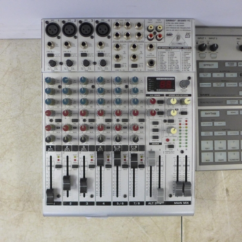 2116 - A Behringer Eurorack UB1204FX-Pro Mixer and a Zoom multitrack recording studio MRS-1044