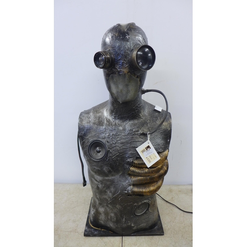 2123 - A Polak Design decorative Steampunk light up human bust with Bluetooth speakers