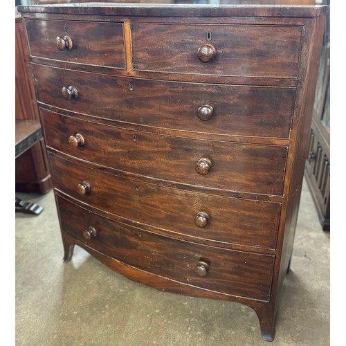 283 - A George III mahogany bow front chest of drawers