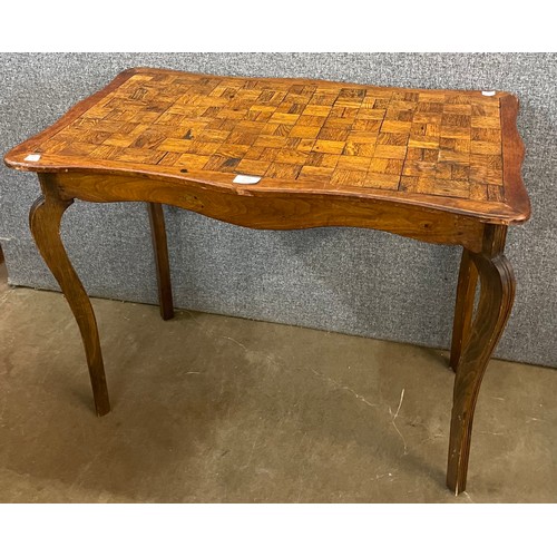 294 - An early 20th century parquetry inlaid oak occasional table