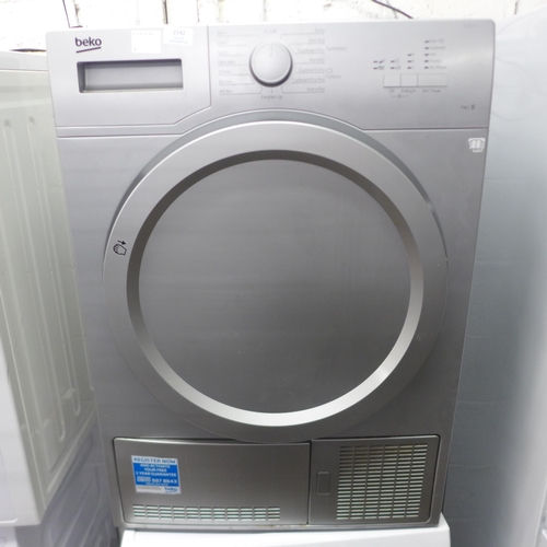 2142 - A Beko model DCX71100S 7kg free standing tumble dryer