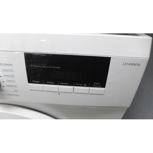 2143 - A Logik L814WM16 free standing washing machine