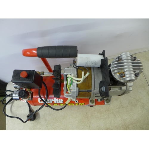 2333 - A Clarke Bandit V 4.2 CFM, 8 litre, 1HP, 230V air compressor (8220) and a Clarke Tiger 1800B power w... 