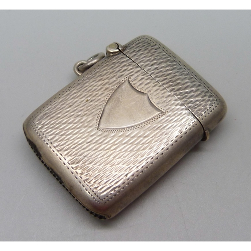 1023 - A silver vesta case, Birmingham 1903