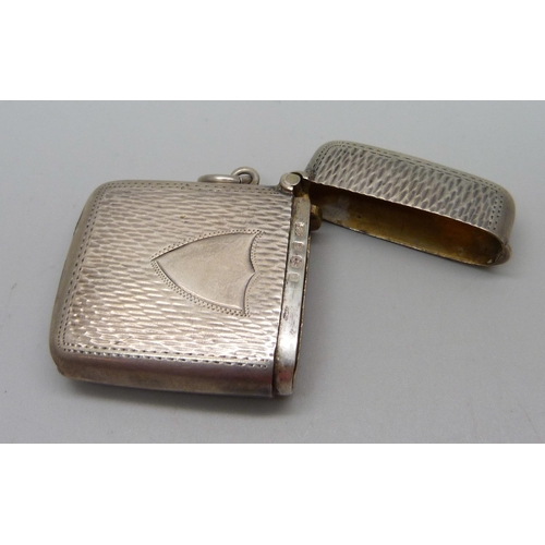 1023 - A silver vesta case, Birmingham 1903