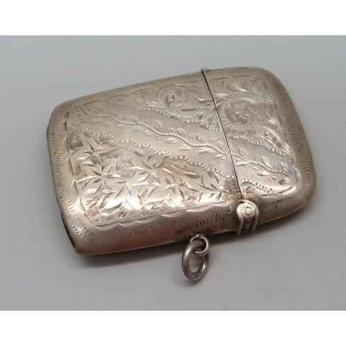 1025 - A silver vesta case, Birmingham 1919