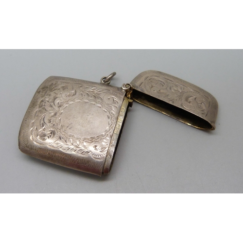 1025 - A silver vesta case, Birmingham 1919