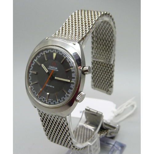 1045 - An Omega Chronostop wristwatch, grey racing dial