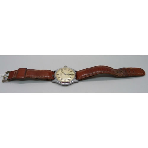 1046 - A WWII German military issue wristwatch, the dial marked Gala, Bruchsicher, the case back marked D12... 