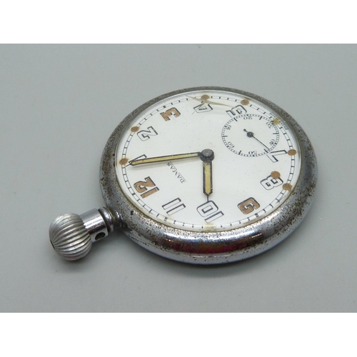 1047 - A Damas Swiss made military pocket watch, GS/TP 48645, lacking loop