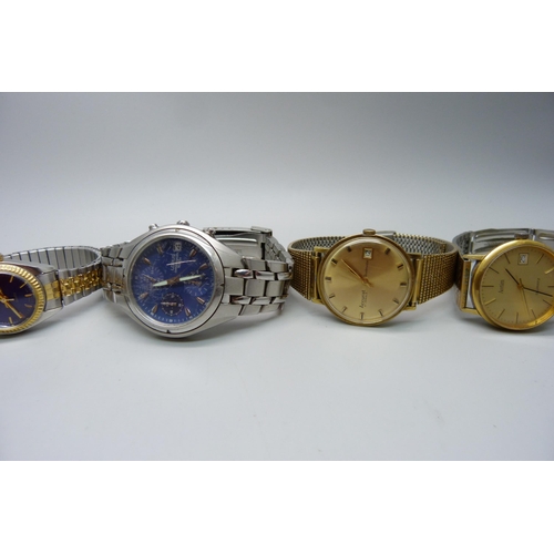 1049 - Five wristwatches; Accurist, Acctim, Lorus chronograph, Comos 21 jewels and a lady's Reflex