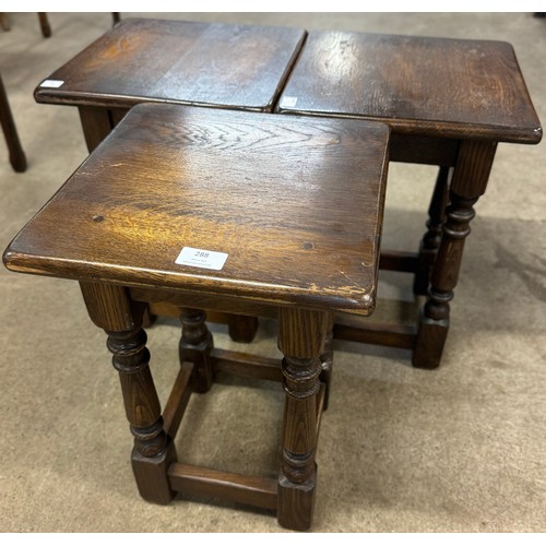 288 - A set of three 18th Century style oak stools