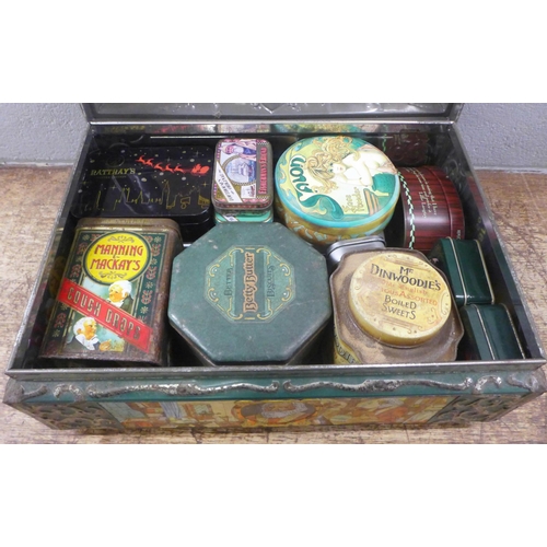 1087 - A collection of tins including a large German hamper tin **PLEASE NOTE THIS LOT IS NOT ELIGIBLE FOR ... 