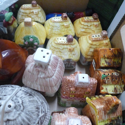 1112 - Two boxes of novelty salt and pepper shakers **PLEASE NOTE THIS LOT IS NOT ELIGIBLE FOR IN-HOUSE POS... 