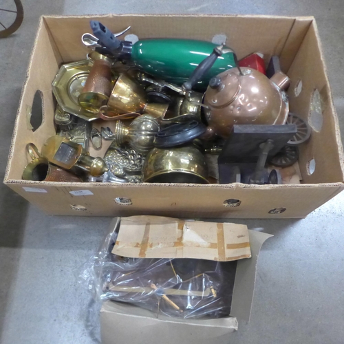 1134 - A collection of metalware including a soda syphon **PLEASE NOTE THIS LOT IS NOT ELIGIBLE FOR IN-HOUS... 