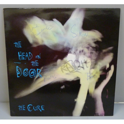 601 - The Cure, The Head on the Door LP record, promotional copy, signed by members of the band