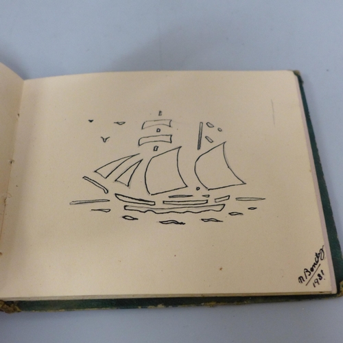 611 - A 1920's keepsake book with drawings and poems