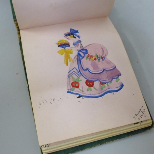 611 - A 1920's keepsake book with drawings and poems