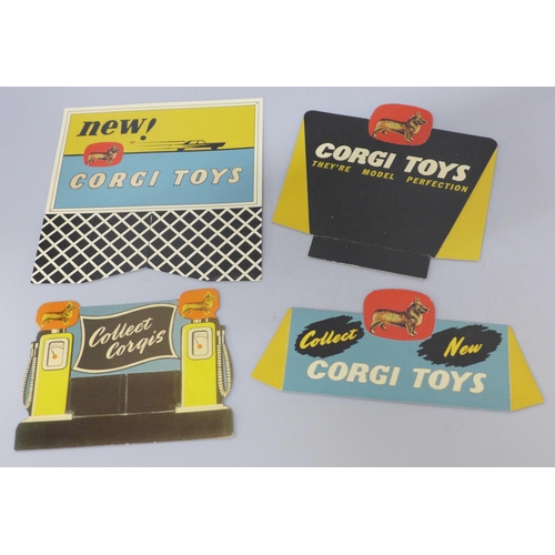 620 - Four Corgi Toys original 1960s advertising cards