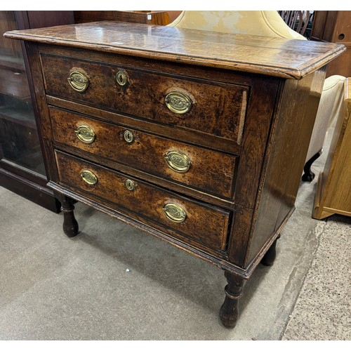 313 - A William III and later oak chest of drawers