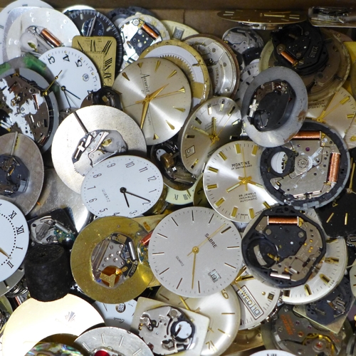 631 - A collection of quartz and mechanical wristwatch movements