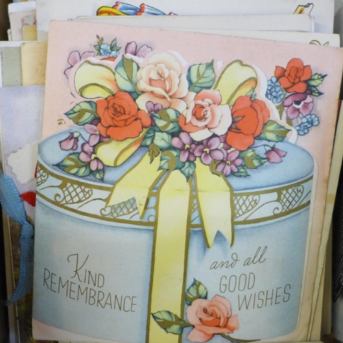 645 - A collection of greetings cards, Edwardian and later