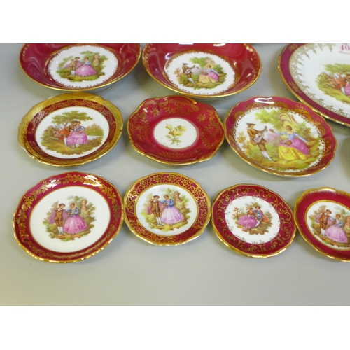 647 - A collection of Limoges porcelain; plates, dishes and vase (15)