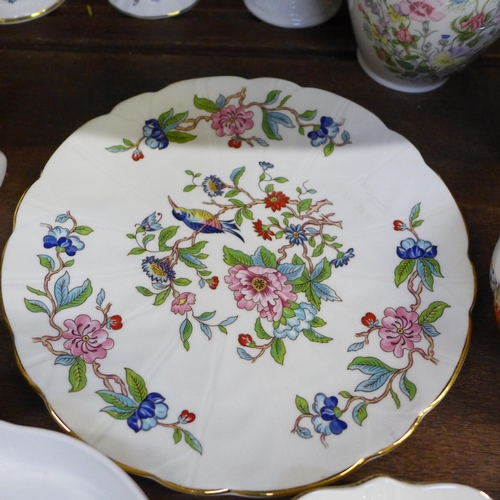 654 - A collection of Aynsley china and an Aynsley clock