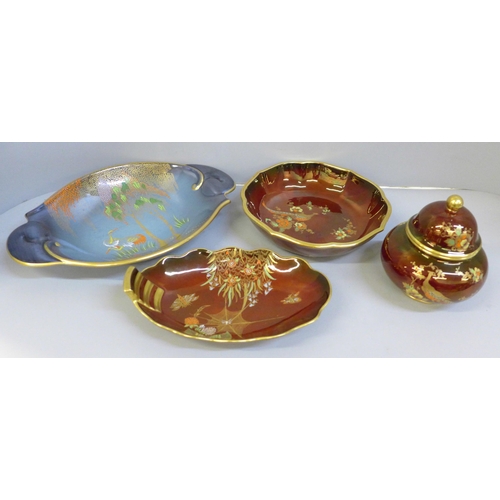 655 - Four pieces of Carlton ware including three Rouge Royal