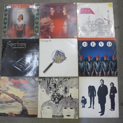 661 - A collection of LP records including Iggy Pop Soldier (sealed), Slade, Pink Floyd, Super Tramp, Deep... 