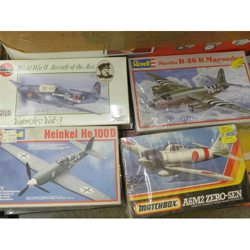 700 - Military aircraft model kits including Airfix, Matchbox, Revell