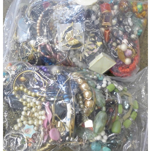 707 - Two bags of costume jewellery