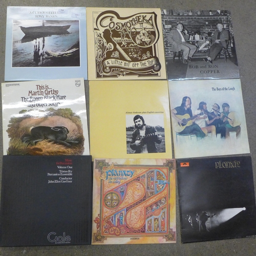 710 - Folk and rock LP records, Tony Banks, Bob and Ron Copper, Cosmotheka, Martin Carthy, Alistair Anders... 