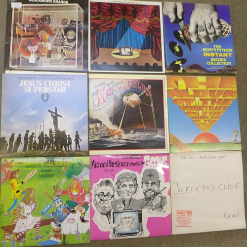 717 - A Monty Python 'instant record collection' with fold out box, Jeff Wayne's War of the Worlds A1/B2 f... 