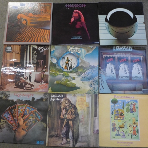 721 - Prog rock LP records, Woodruff/Greenslade set, Tommy in slip case, Renaissance, Steve Howe, etc.