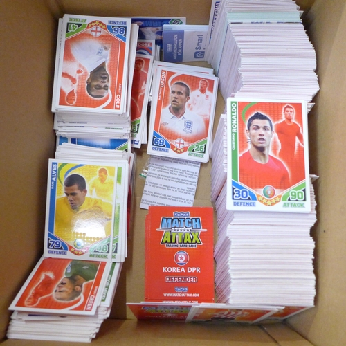 727 - One Thousand plus Match Attax South African 2010 World Cup collector's cards including Ronaldo, Ague... 