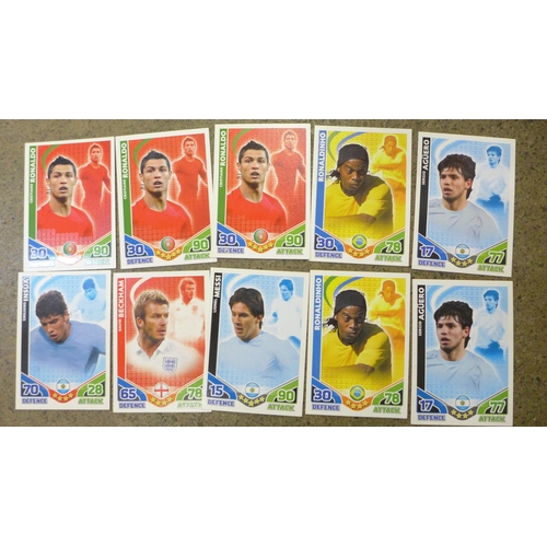 727 - One Thousand plus Match Attax South African 2010 World Cup collector's cards including Ronaldo, Ague... 