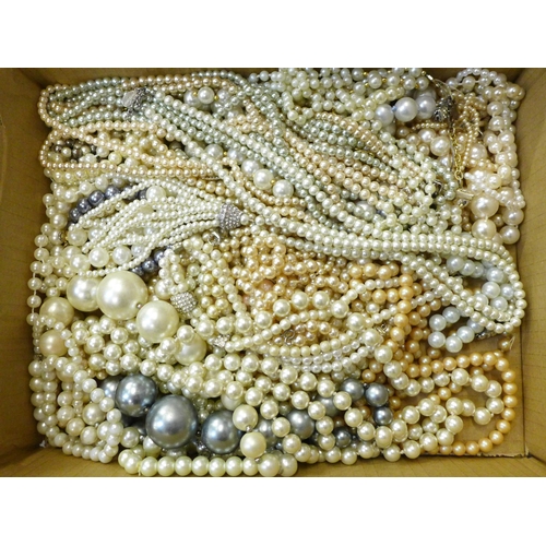 738 - Collection of faux pearl necklets and bracelets