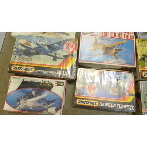 743 - Twelve military model kits including Airfix