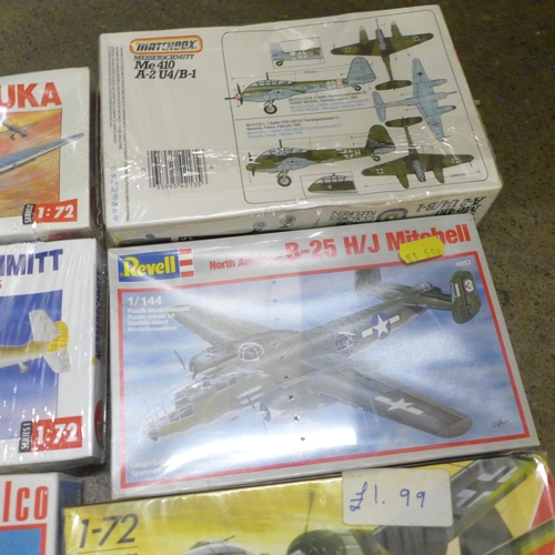 743 - Twelve military model kits including Airfix