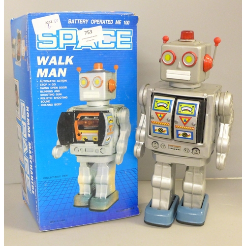 753 - A battery operated Space Walkman, boxed