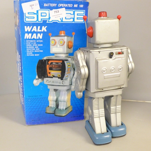 753 - A battery operated Space Walkman, boxed