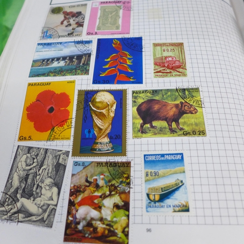 755 - Three stamp albums and a folder of loose stamps