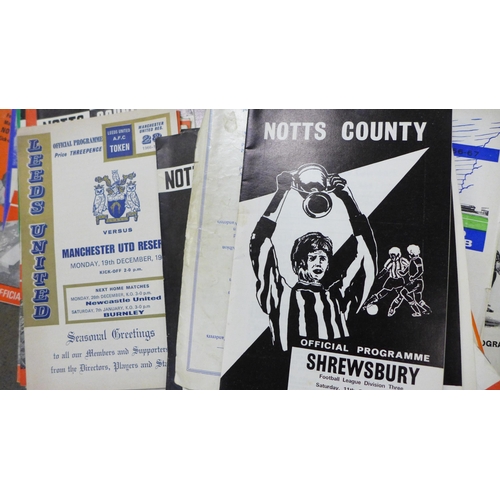 756 - A collection of 1960s and later football programmes, mainly Notts County home, some away and some fo... 