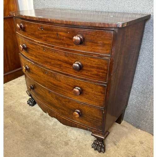 317 - A George III mahogany bow front chest of drawers