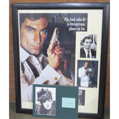 765 - A Timothy Dalton signed display, Licence to Kill, with two autographs by Dalton and Robert Davi, tog... 